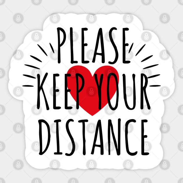 Please keep your Distance Heart Love Sticker by Margarita7